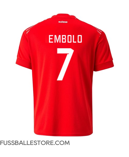 Günstige Schweiz Breel Embolo #7 Heimtrikot WM 2022 Kurzarm